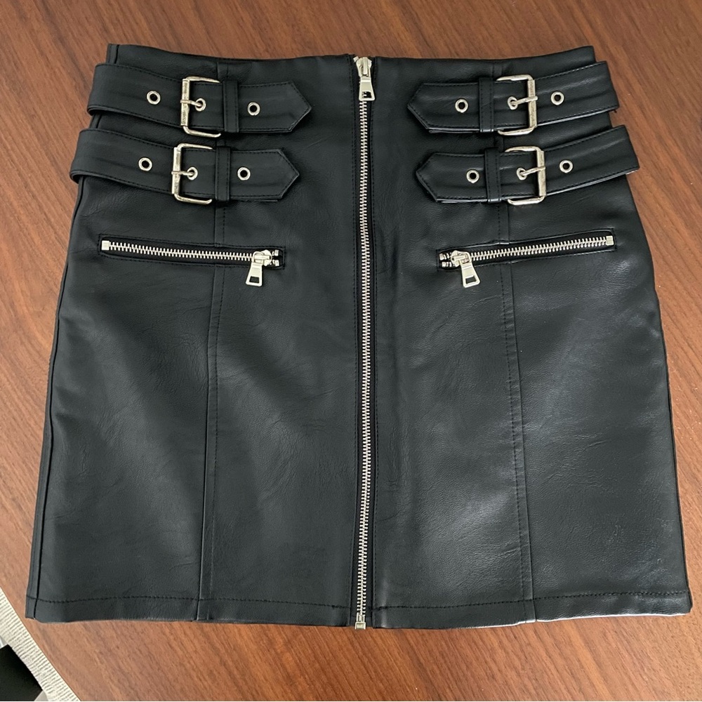 Topshop Moto Faux Leather Skirt